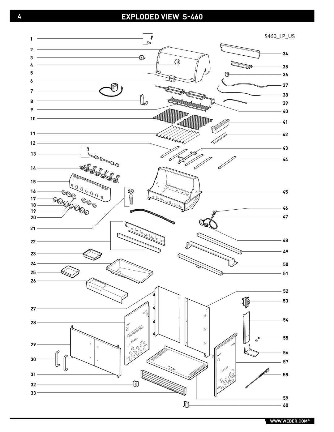 Weber manual Exploded View S-460 