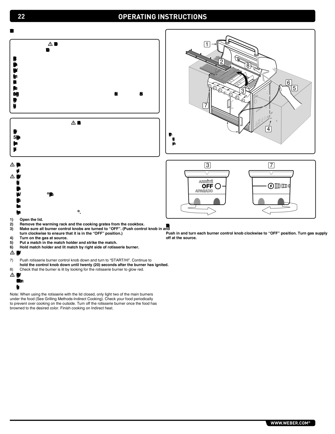 Weber S-460 manual Operating Instructions 