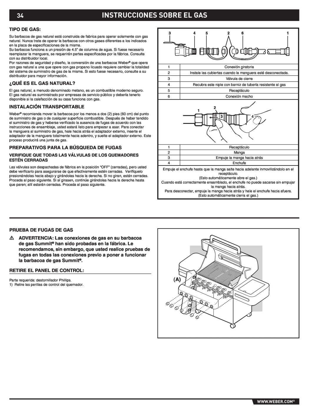 Weber S-470TM manual Instrucciones Sobre El Gas, Tipo De Gas, ¿Qué Es El Gas Natural?, Instalación Transportable 