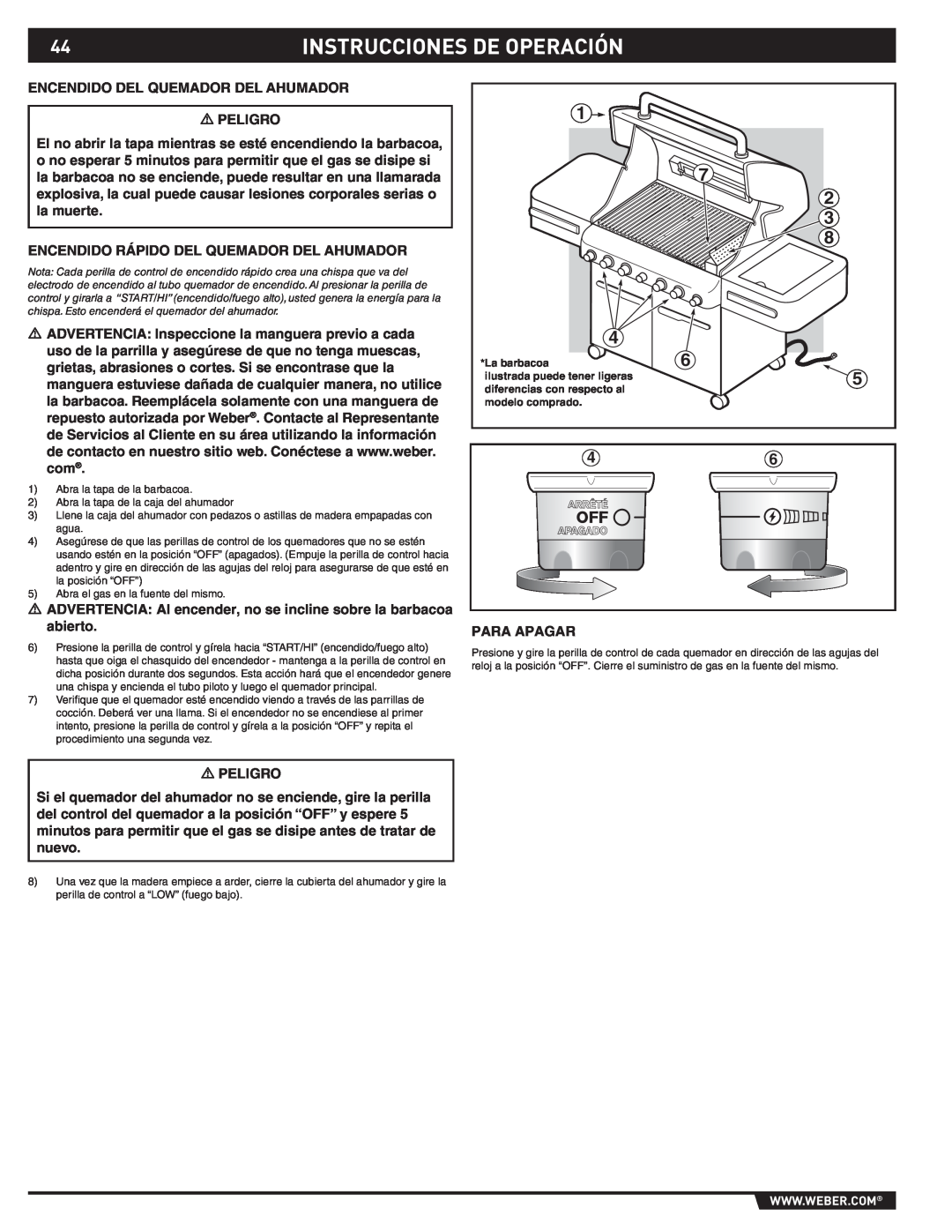 Weber S-470TM manual Instrucciones De Operación, La barbacoa 