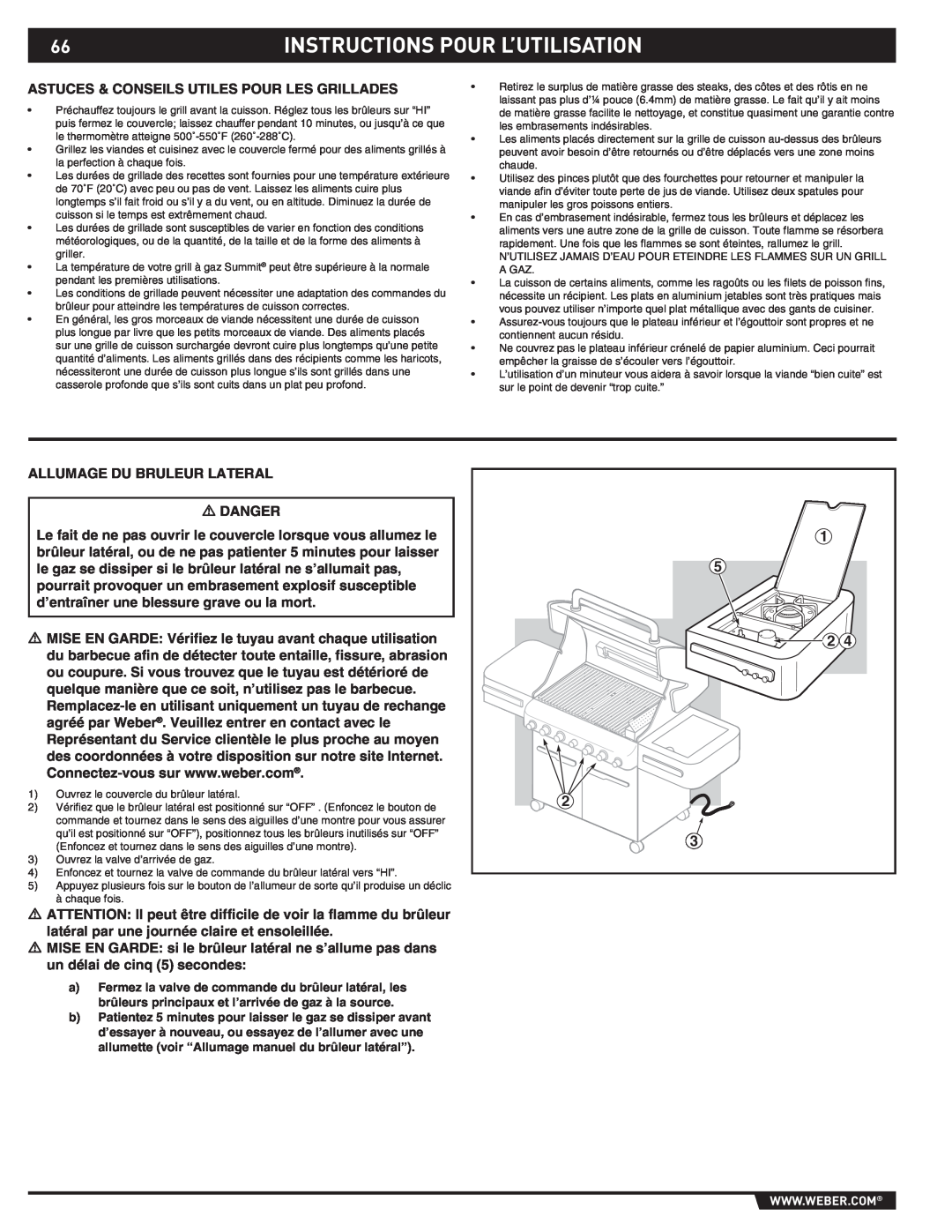 Weber S-470TM manual Instructions Pour L’Utilisation, Astuces & Conseils Utiles Pour Les Grillades 