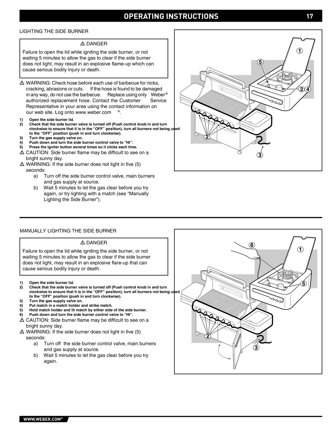 Weber S-620TM manual Operating Instructions 