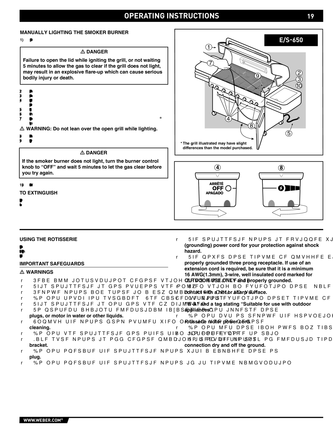 Weber S-620TM manual Manually Lighting the Smoker Burner 