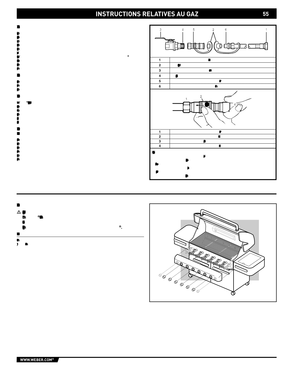 Weber S-620TM manual Instructions Relatives AU GAZ 