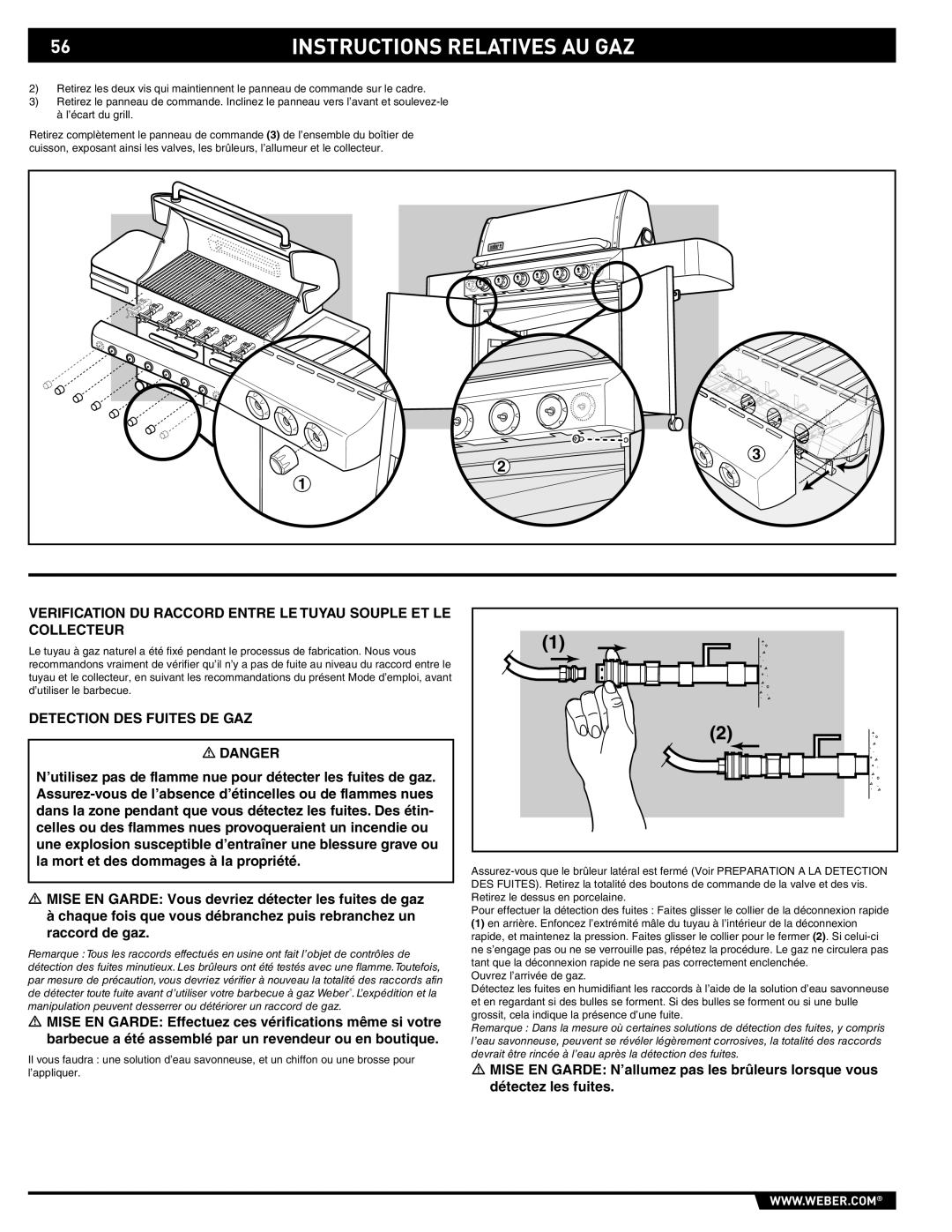 Weber S-620TM manual Instructions Relatives AU GAZ 