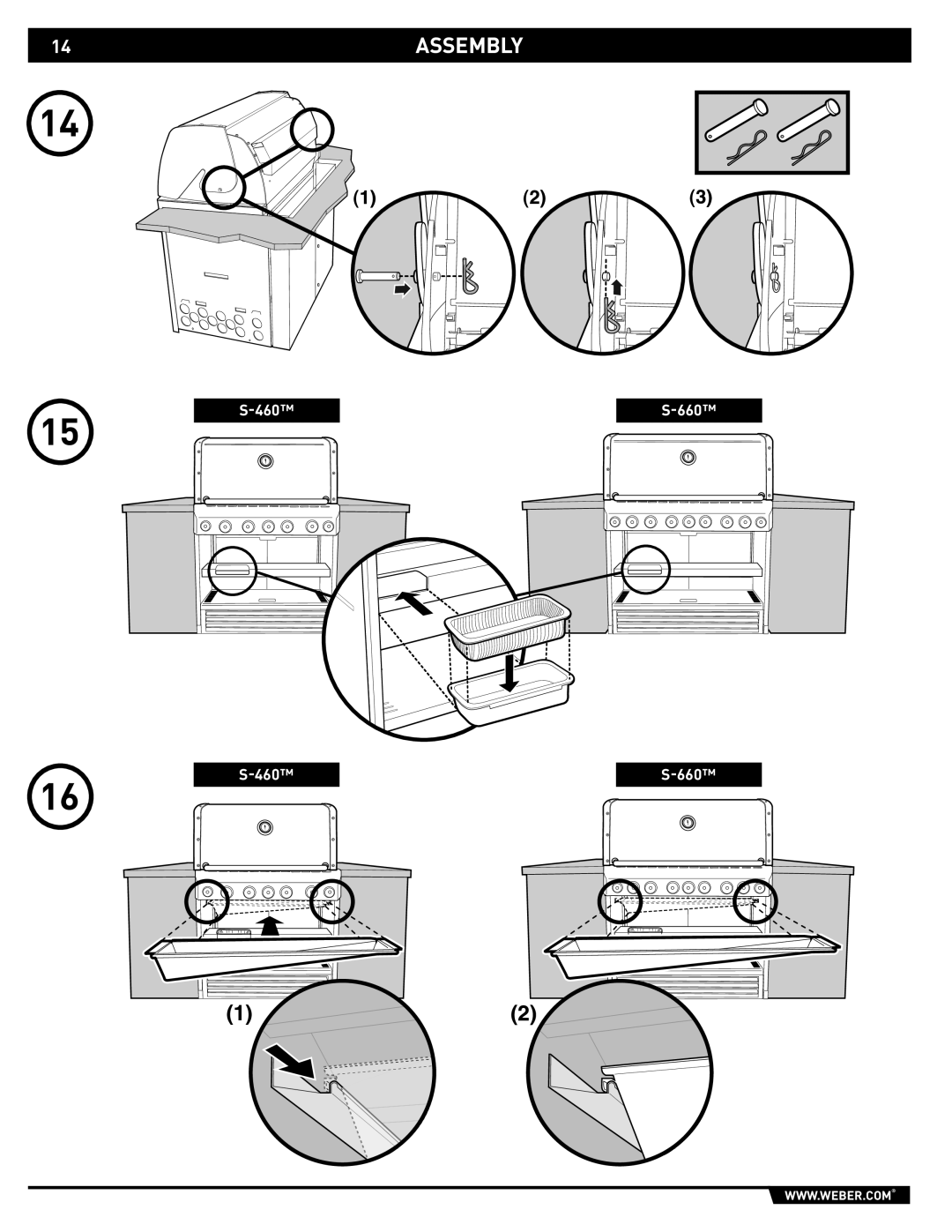 Weber S-660TM, S-460TM manual 14ASSEMBLY 