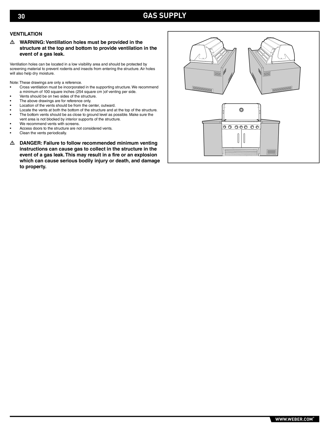 Weber S-660TM, S-460TM manual Ventilation 