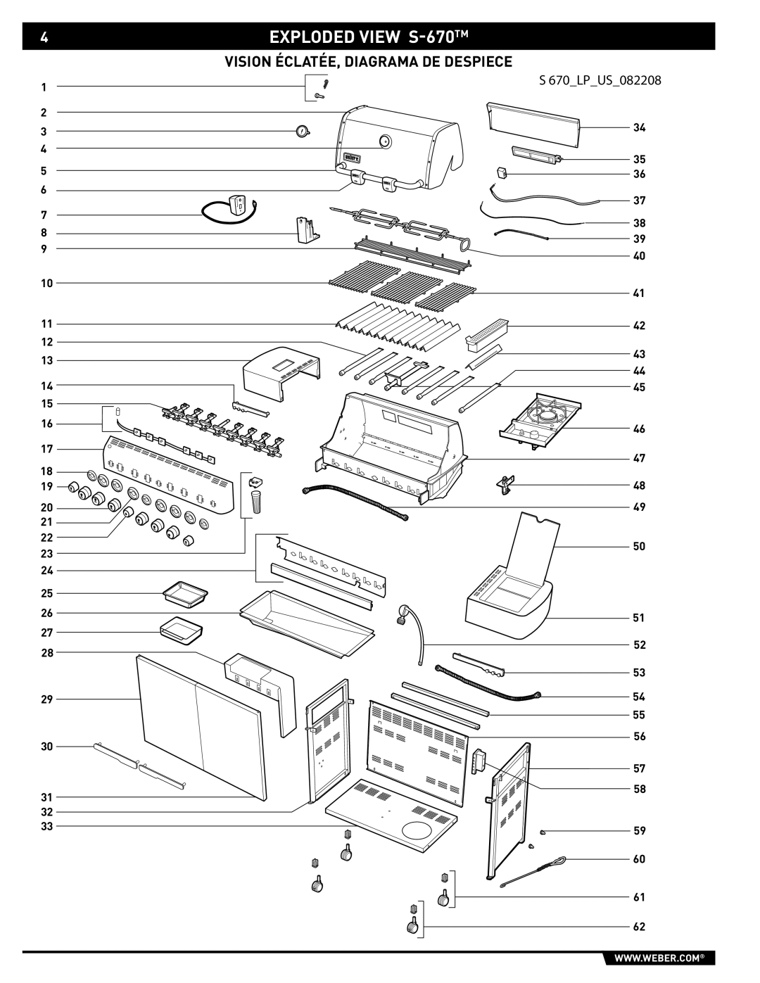 Weber manual Exploded View S-670TM 