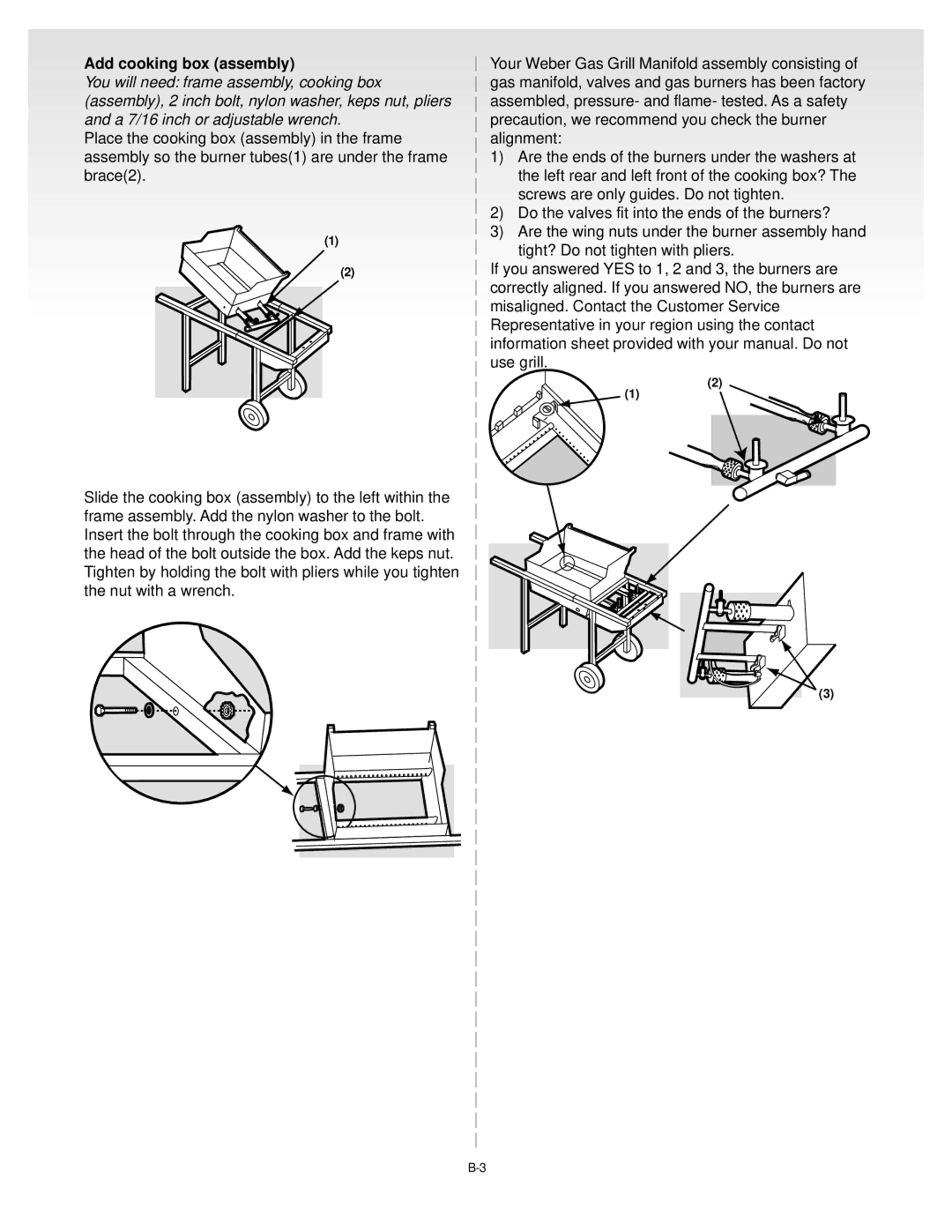 Weber SILVER A manual Add cooking box assembly 