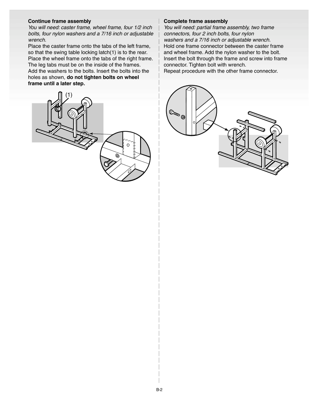 Weber Silver B manual Continue frame assembly, Complete frame assembly 