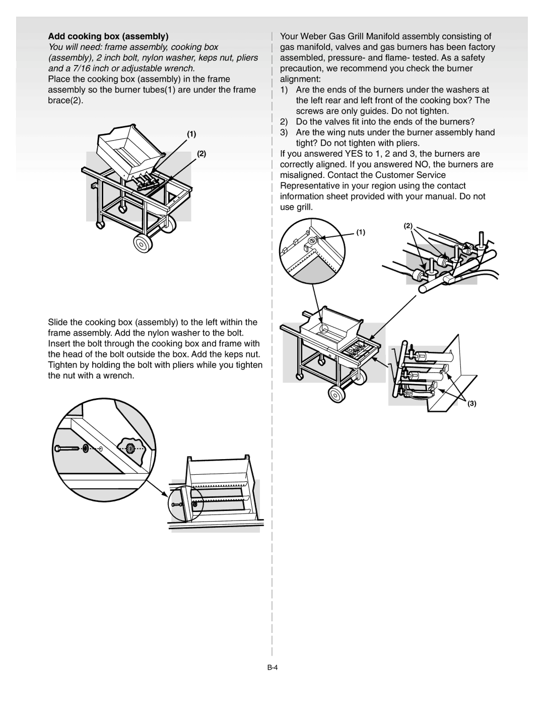 Weber Silver B manual Add cooking box assembly 