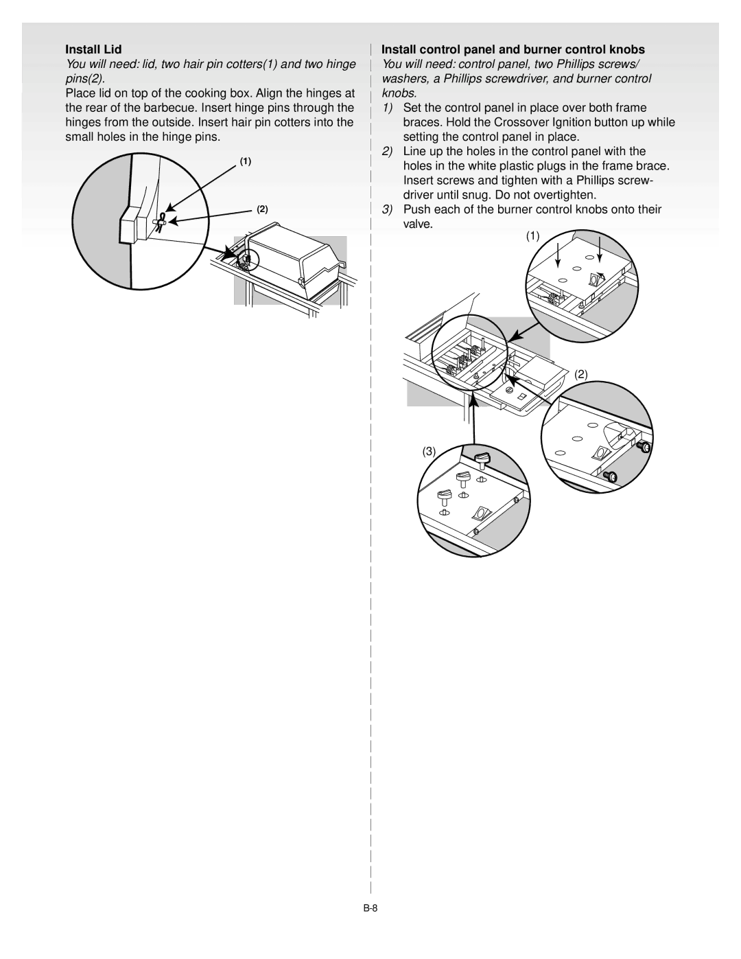 Weber 55054 0100, SILVERC GENESIS Gas Grill manual Install Lid 