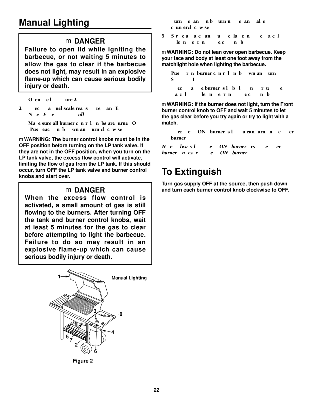 Weber SKYLINETM 520 owner manual Manual Lighting 