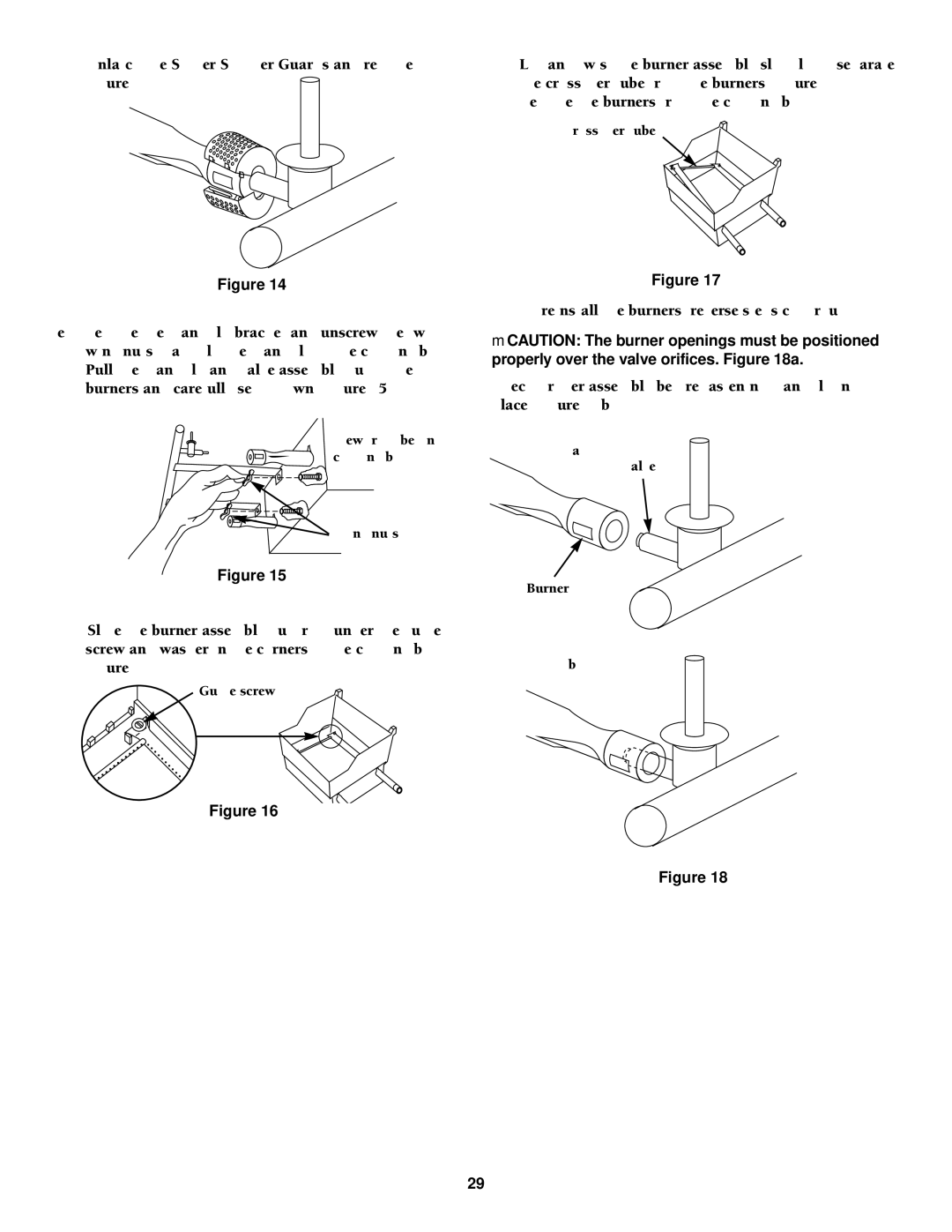 Weber SKYLINETM 520 owner manual To reinstall the burners, reverse steps c through g 