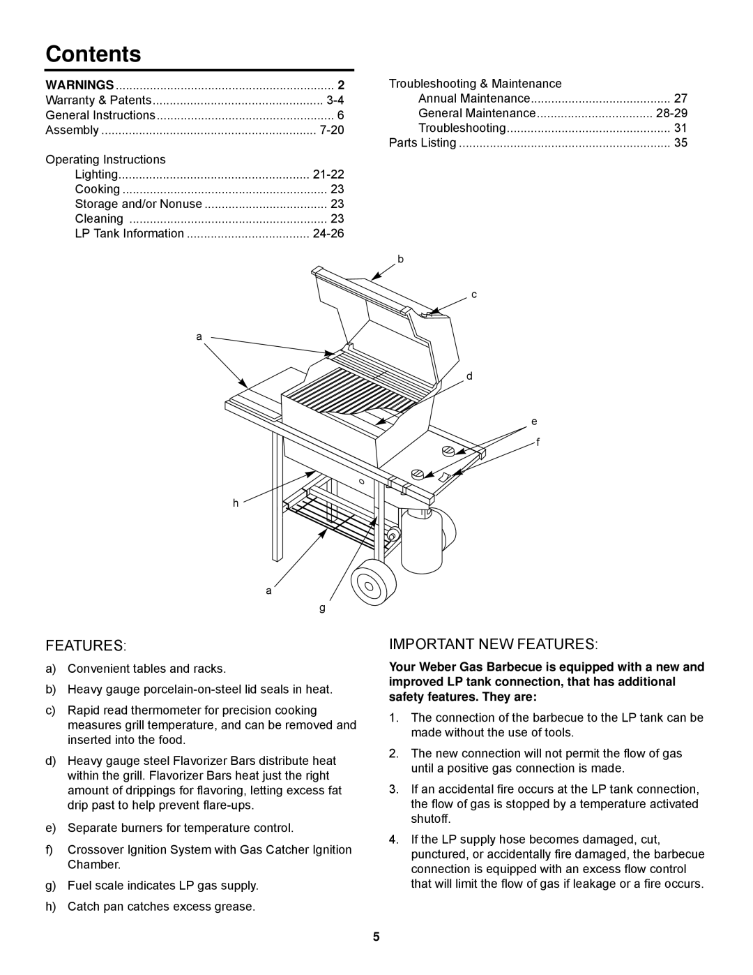 Weber Spirit 500 series owner manual Contents 