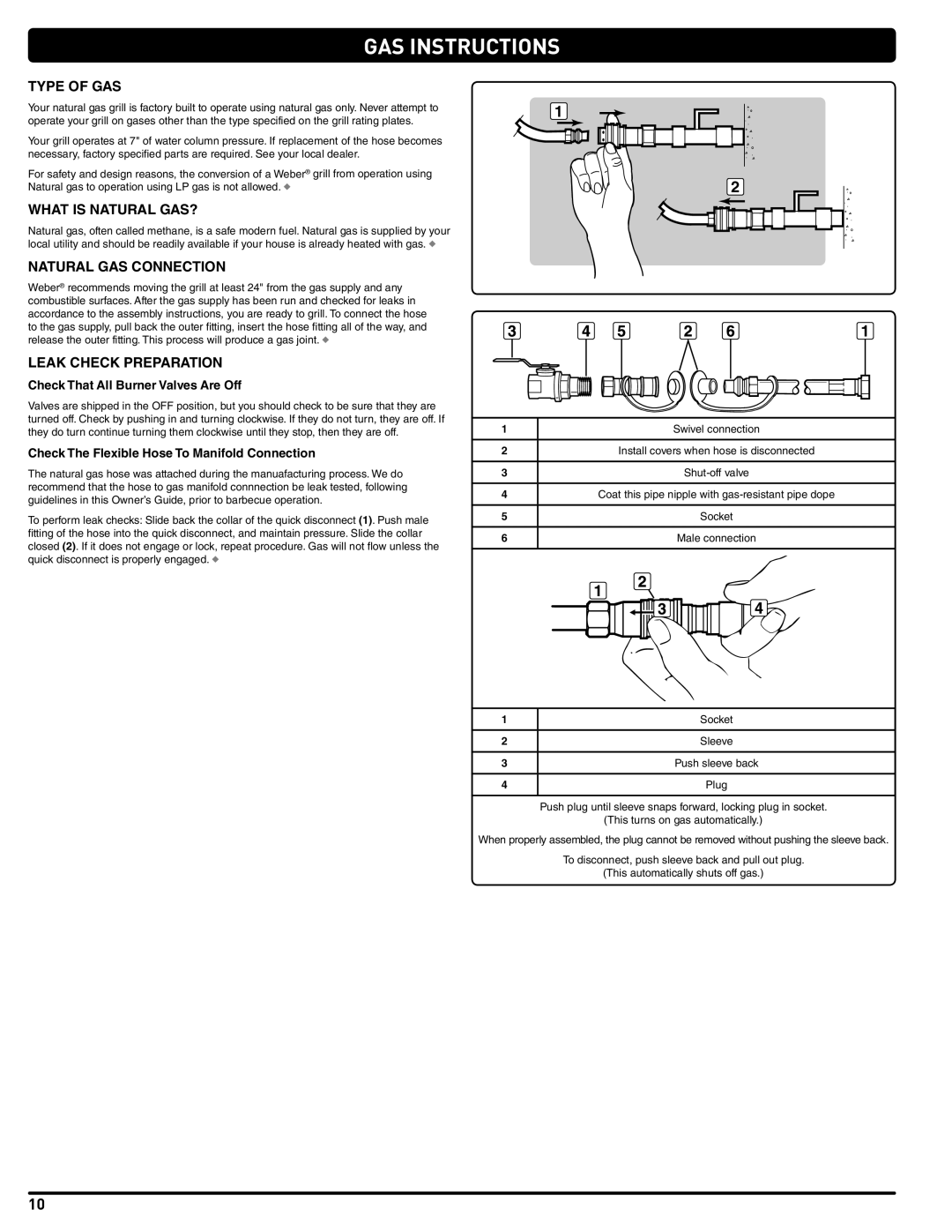 Weber Spirit Natural Gas Grill, 54265 Type of GAS, What is Natural GAS?, Natural GAS Connection, Leak Check PREPARAtioN 