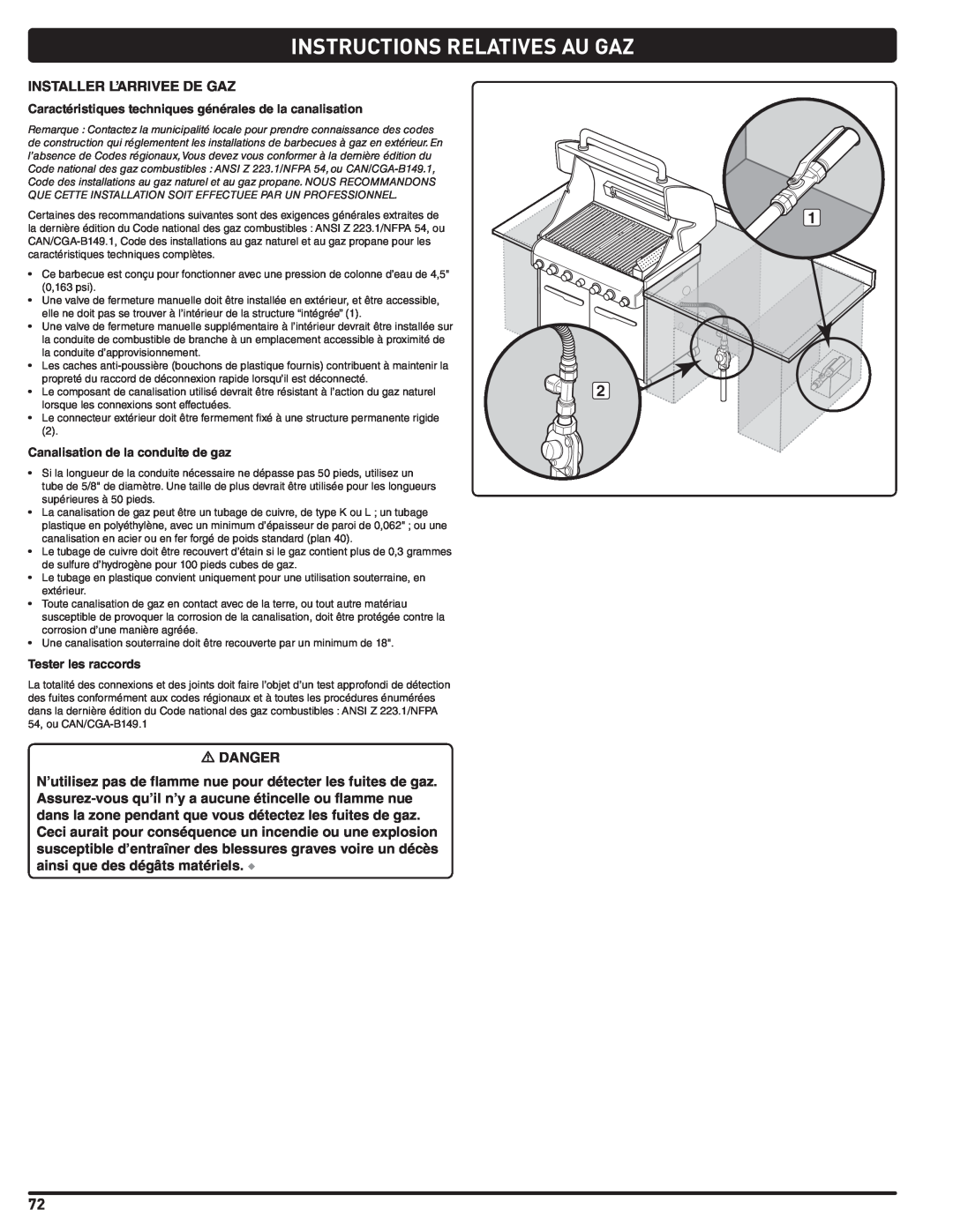 Weber Summit Gas Grill, 56576 manual Instructions Relatives Au Gaz, Caractéristiques techniques générales de la canalisation 