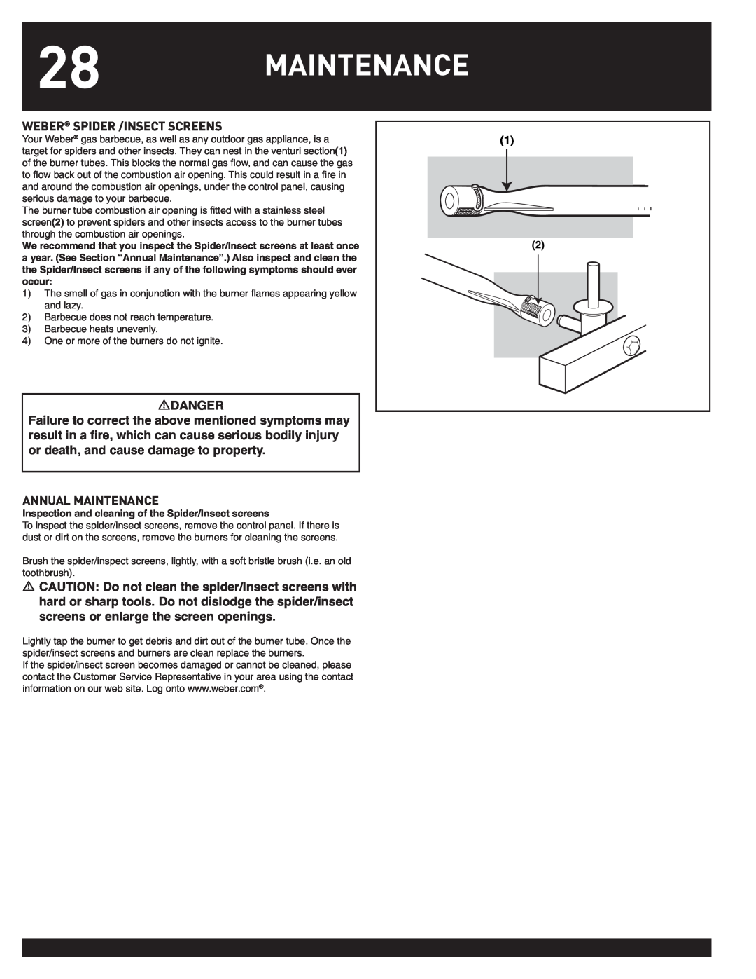 Weber SUMMIT manual Maintenance 
