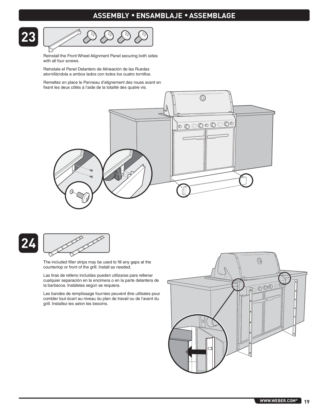 Weber 660- LP, Weber manual Assembly Ensamblaje Assemblage 