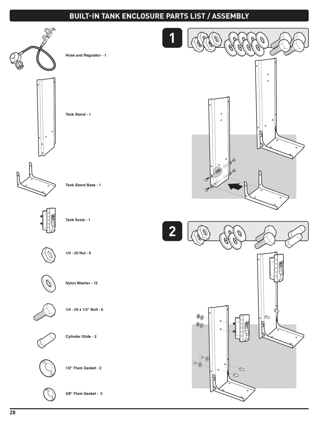 Weber Weber, 660- LP manual BUILT-IN Tank Enclosure Parts List / Assembly 