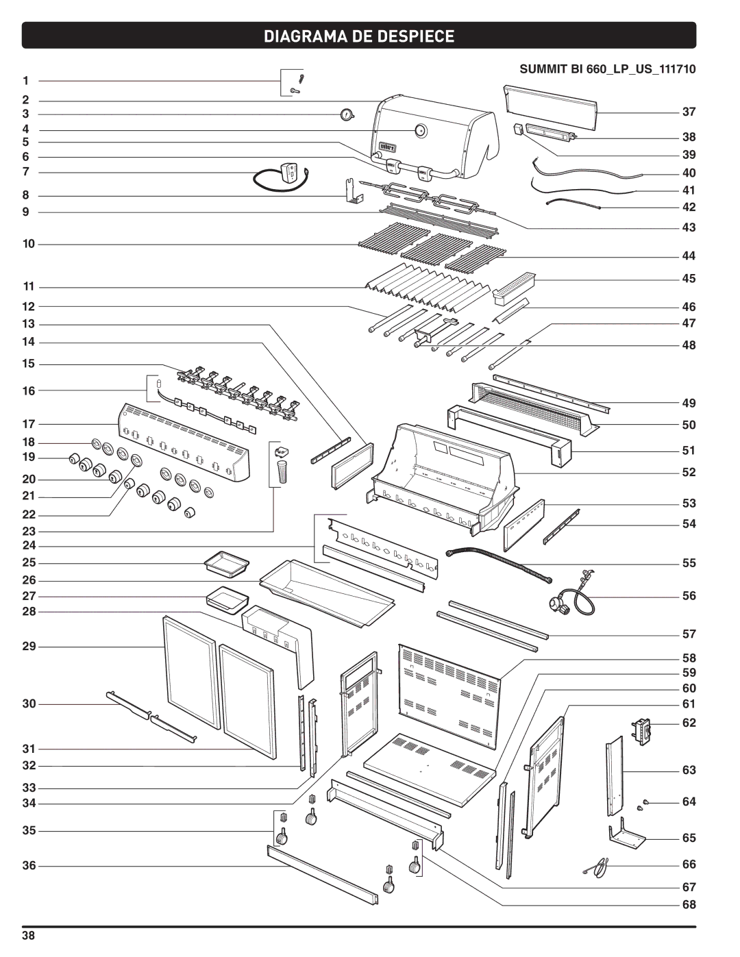 Weber Weber, 660- LP manual Diagrama DE Despiece 