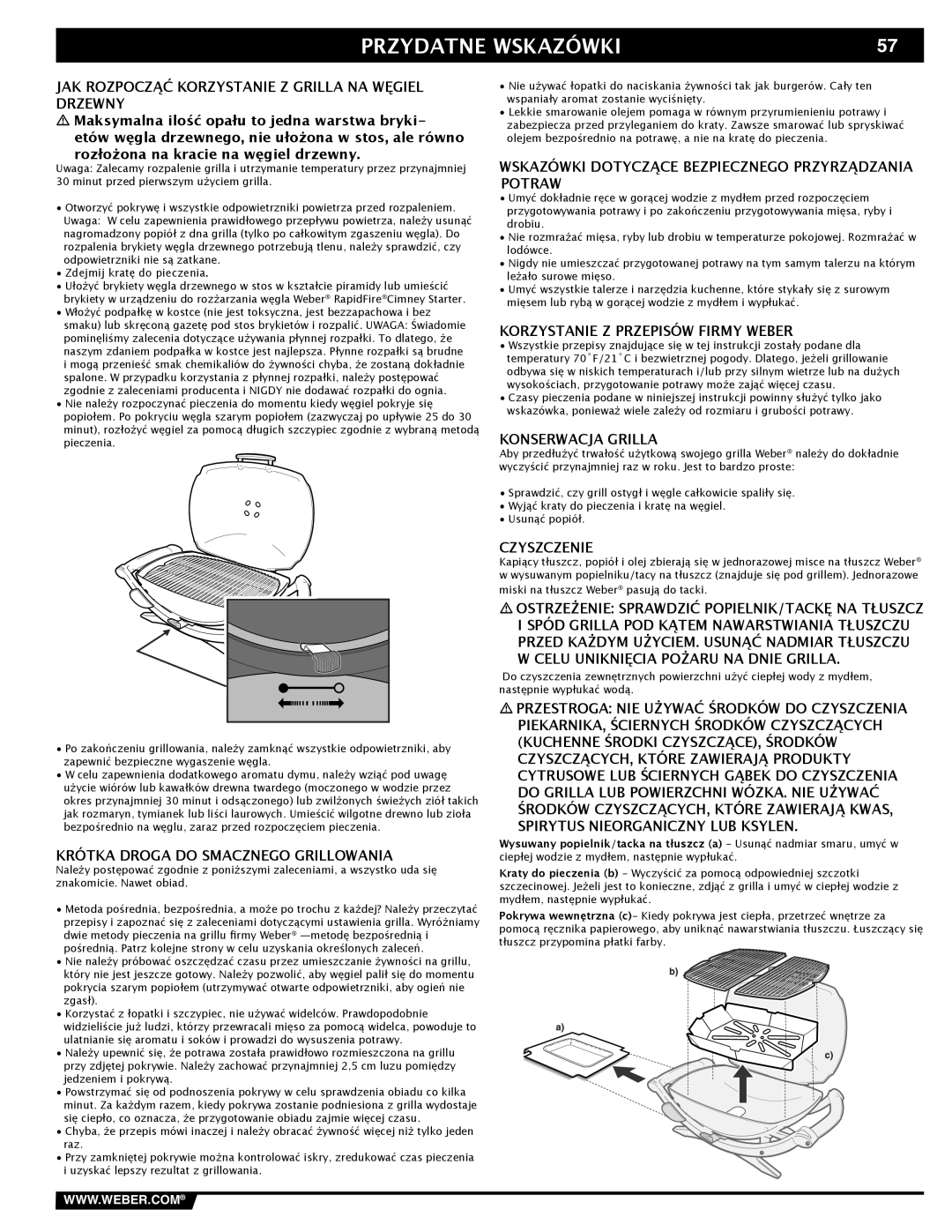 Weber 41093, Weber Charcoal Grill manual Przydatne Wskazówki 