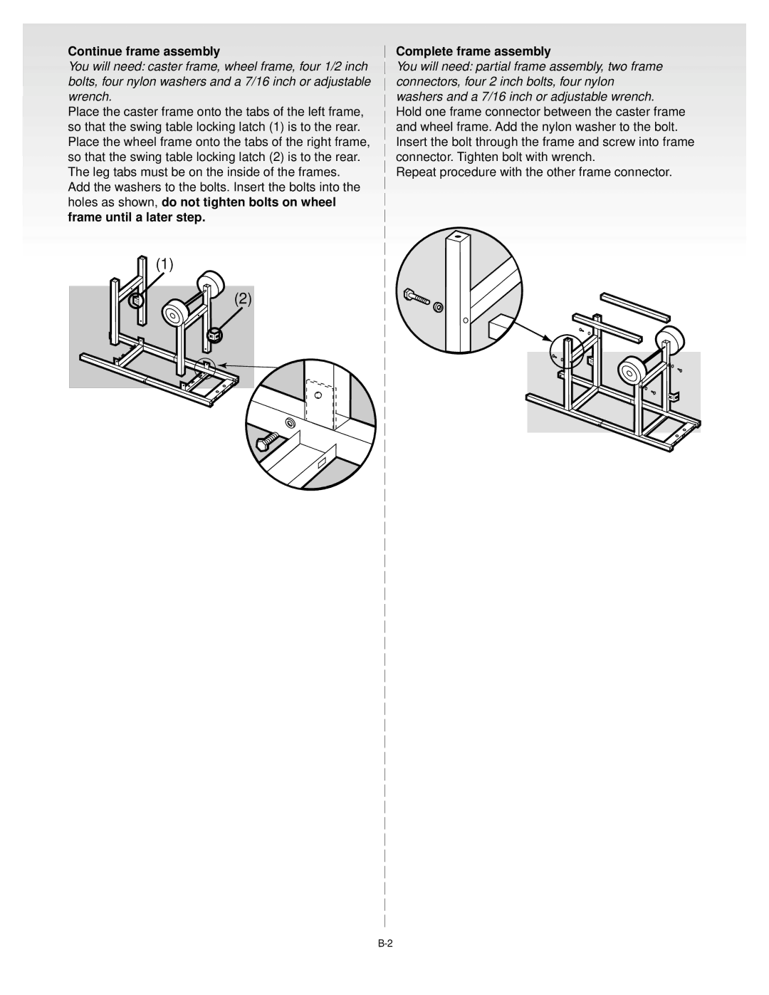 Weber Weber Liquid Propane Gas, 55057 04/10/00 manual Continue frame assembly, Complete frame assembly 