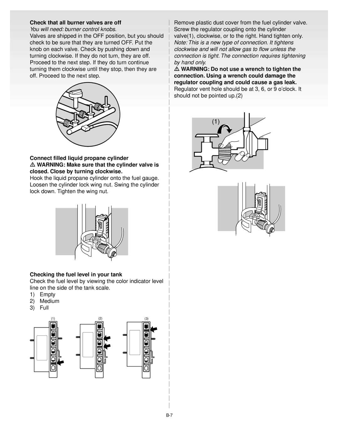 Weber 55057 04/10/00, Weber Liquid Propane Gas Check that all burner valves are off, You will need burner control knobs 