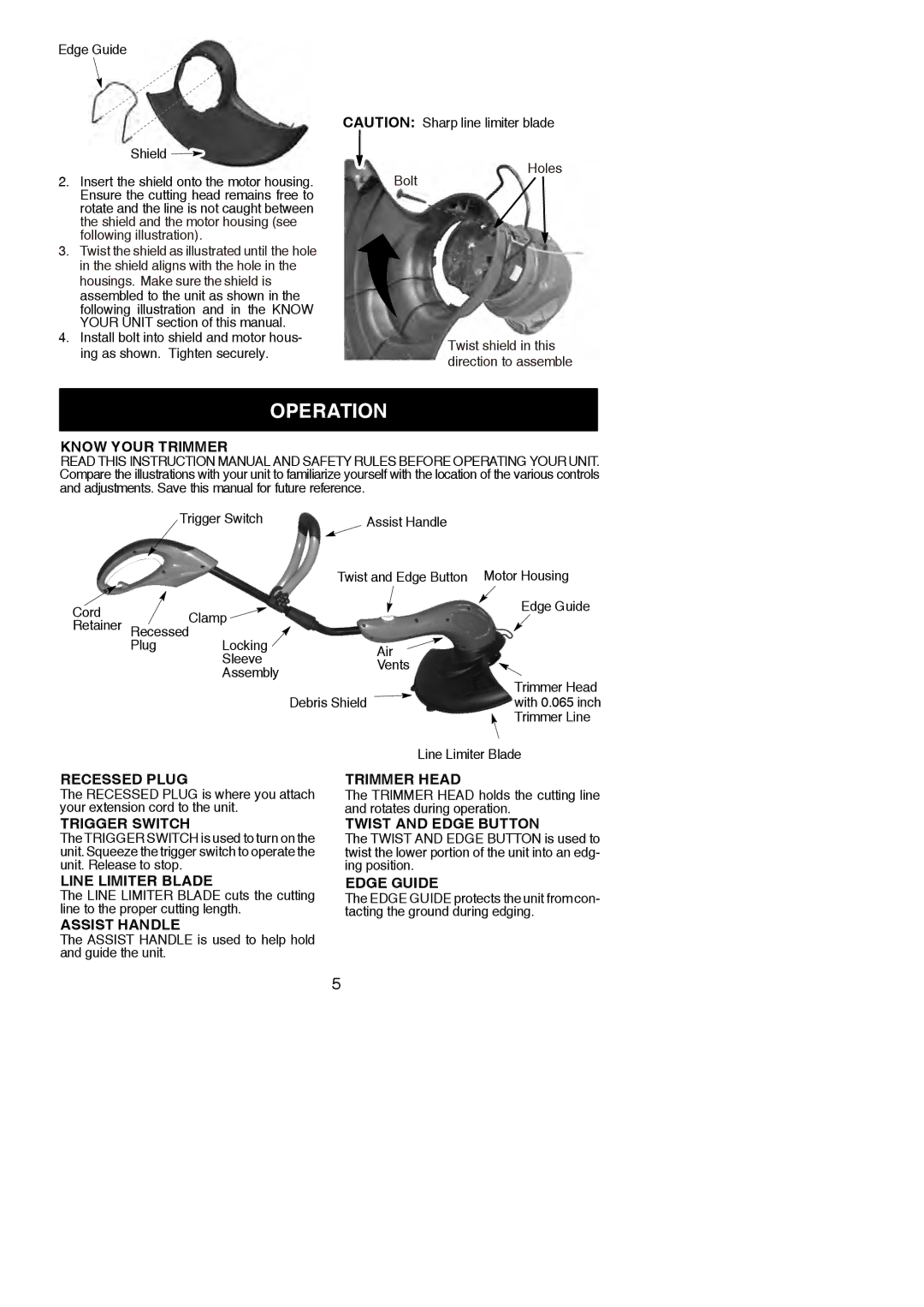 Weed Eater 115254226 instruction manual Operation 