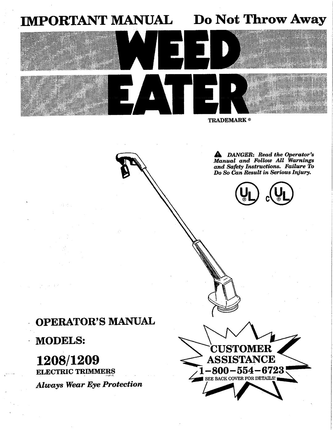 Weed Eater 1209 manual 