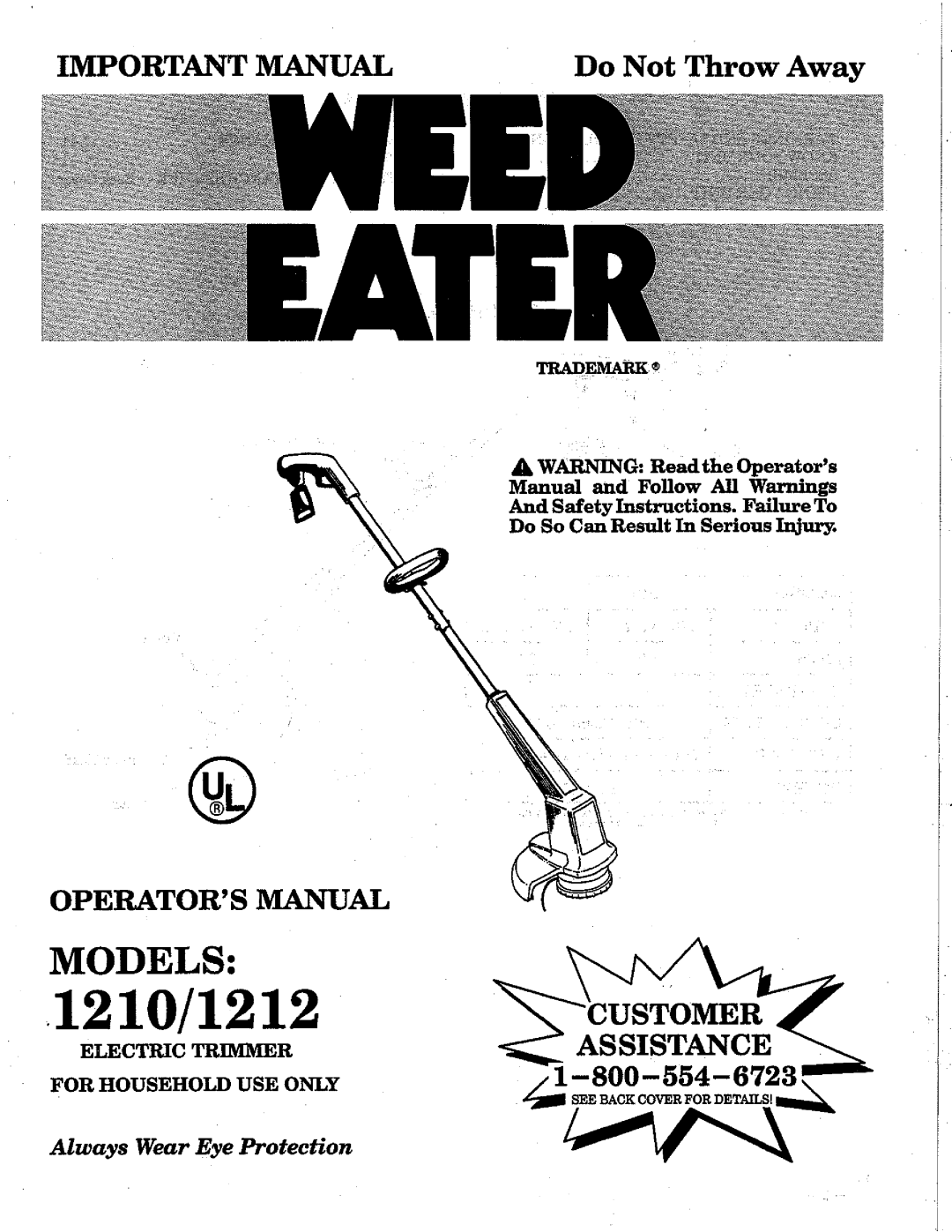 Weed Eater 1212 manual 