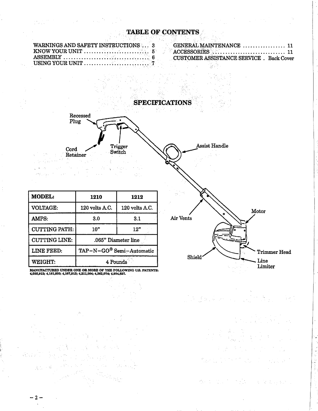 Weed Eater 1212 manual 