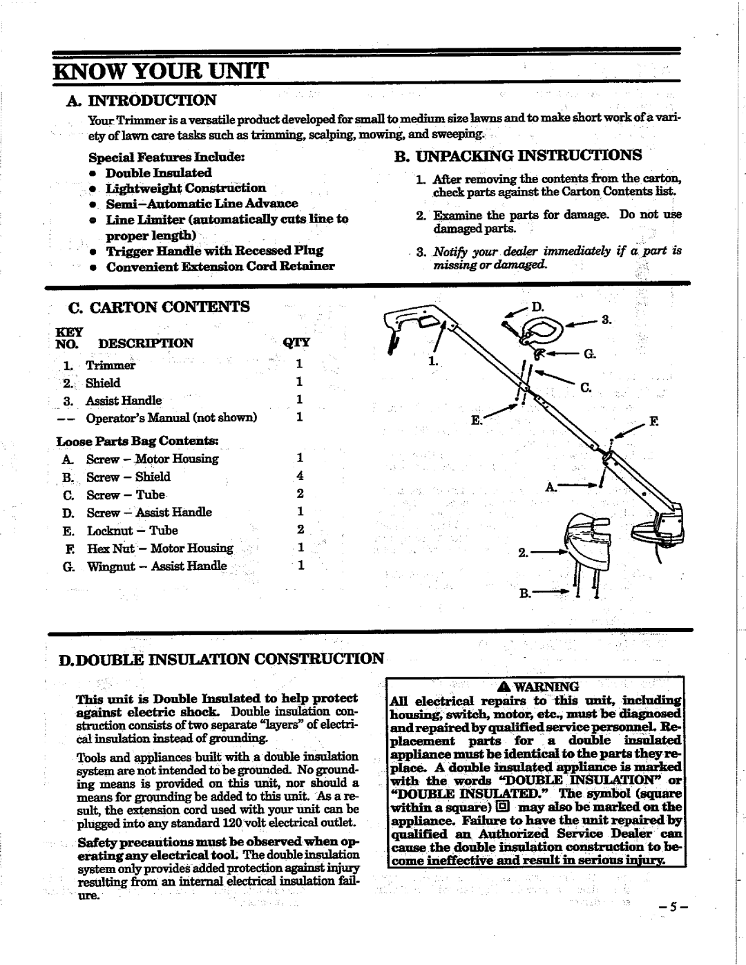 Weed Eater 1212 manual 