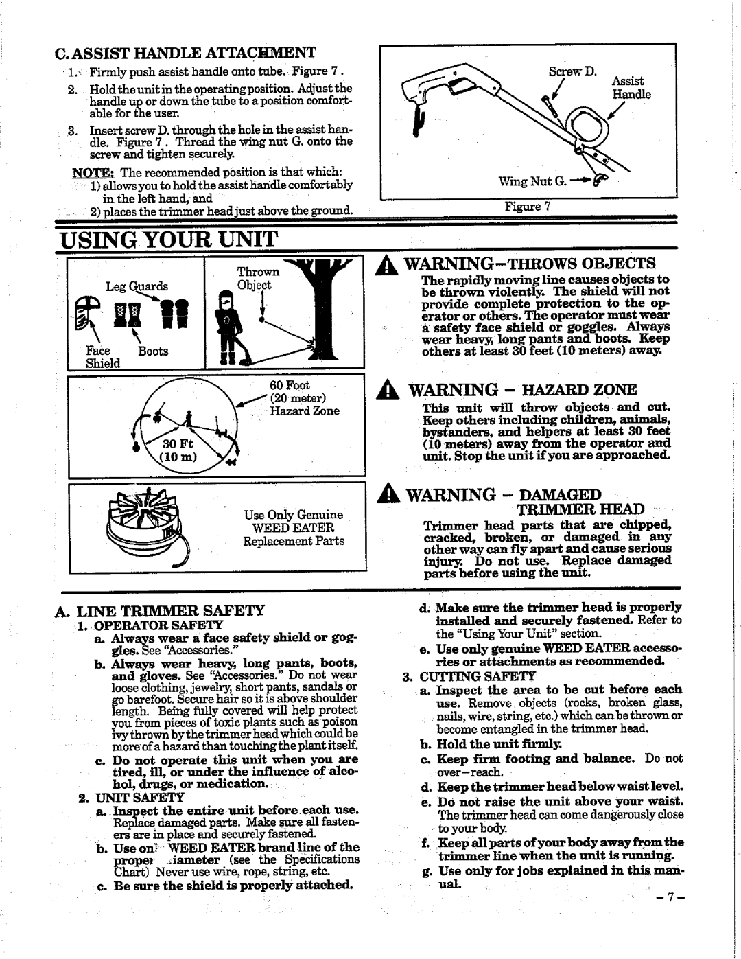 Weed Eater 1212 manual 