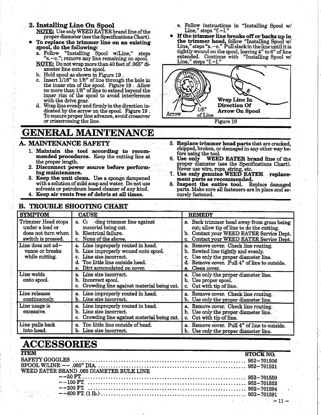 Weed Eater 1212 manual 