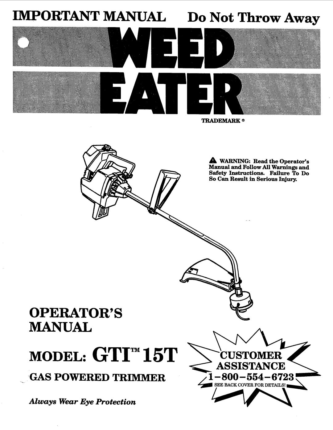 Weed Eater 15T manual 