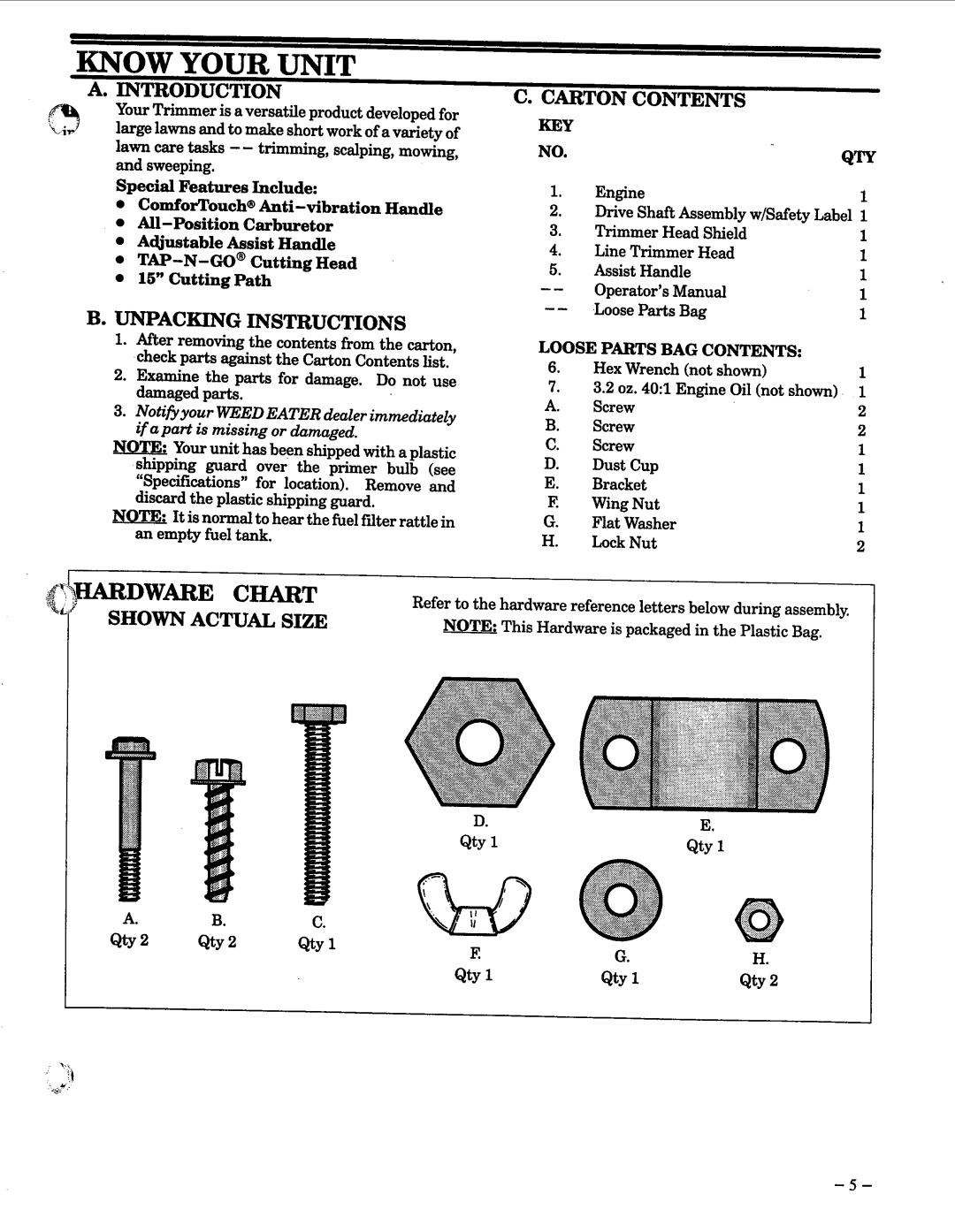 Weed Eater 15T manual 