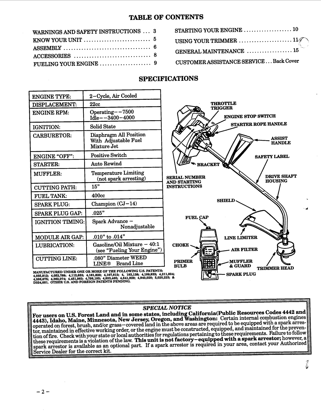 Weed Eater 15T manual 