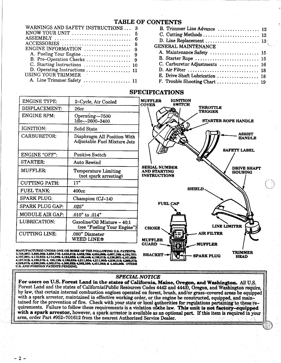 Weed Eater 17 manual 