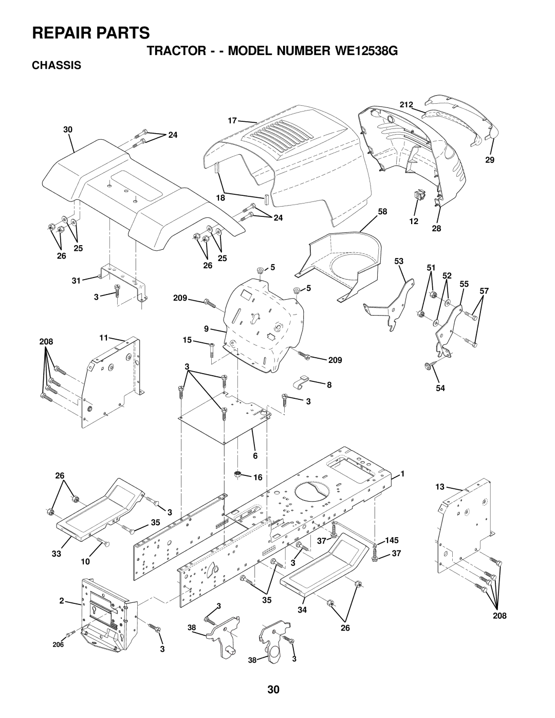 Weed Eater 171883 manual Chassis 