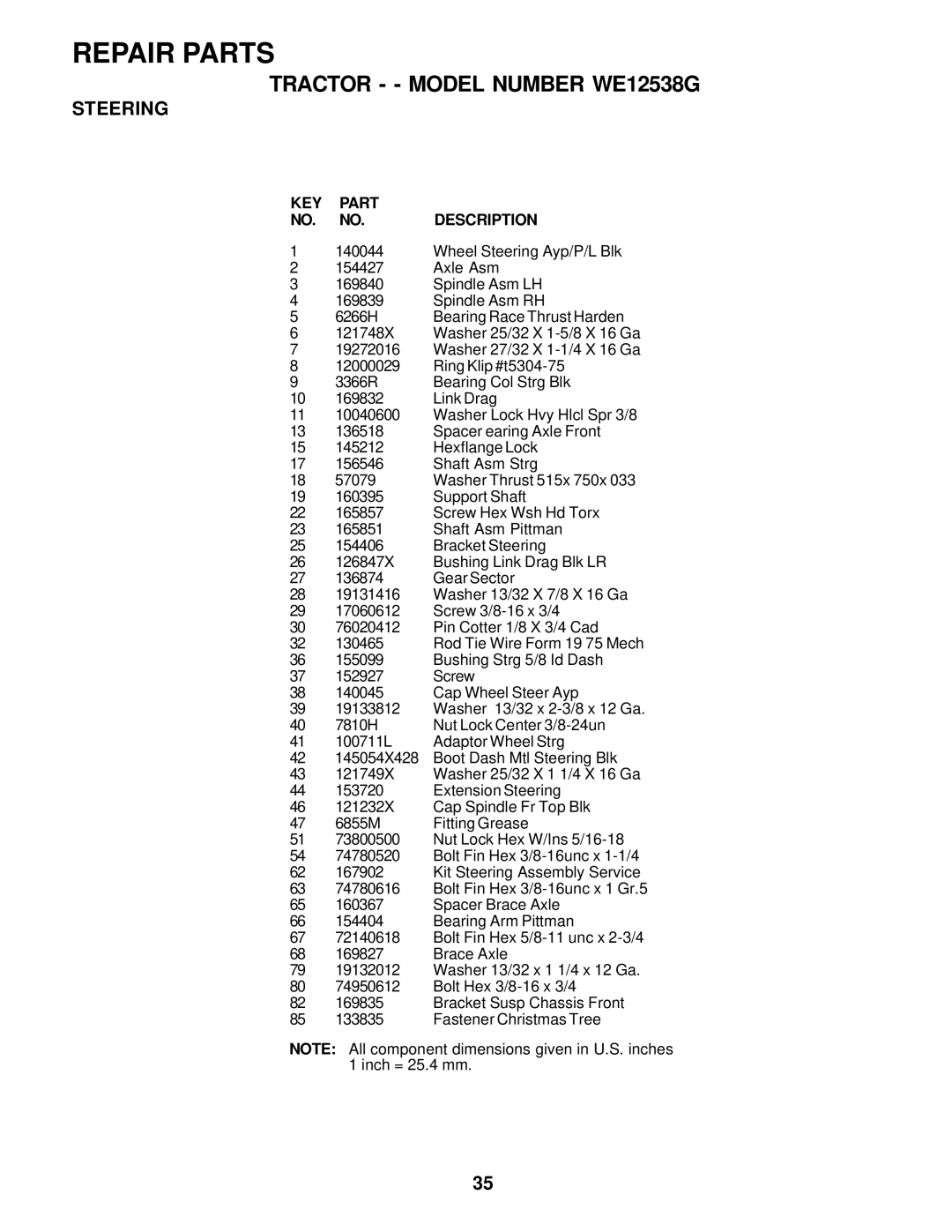 Weed Eater 171883 manual Key 