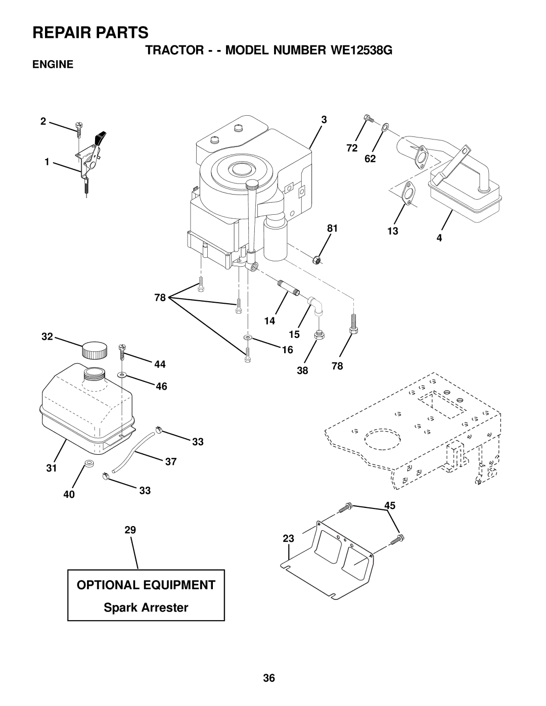 Weed Eater 171883 manual Engine 