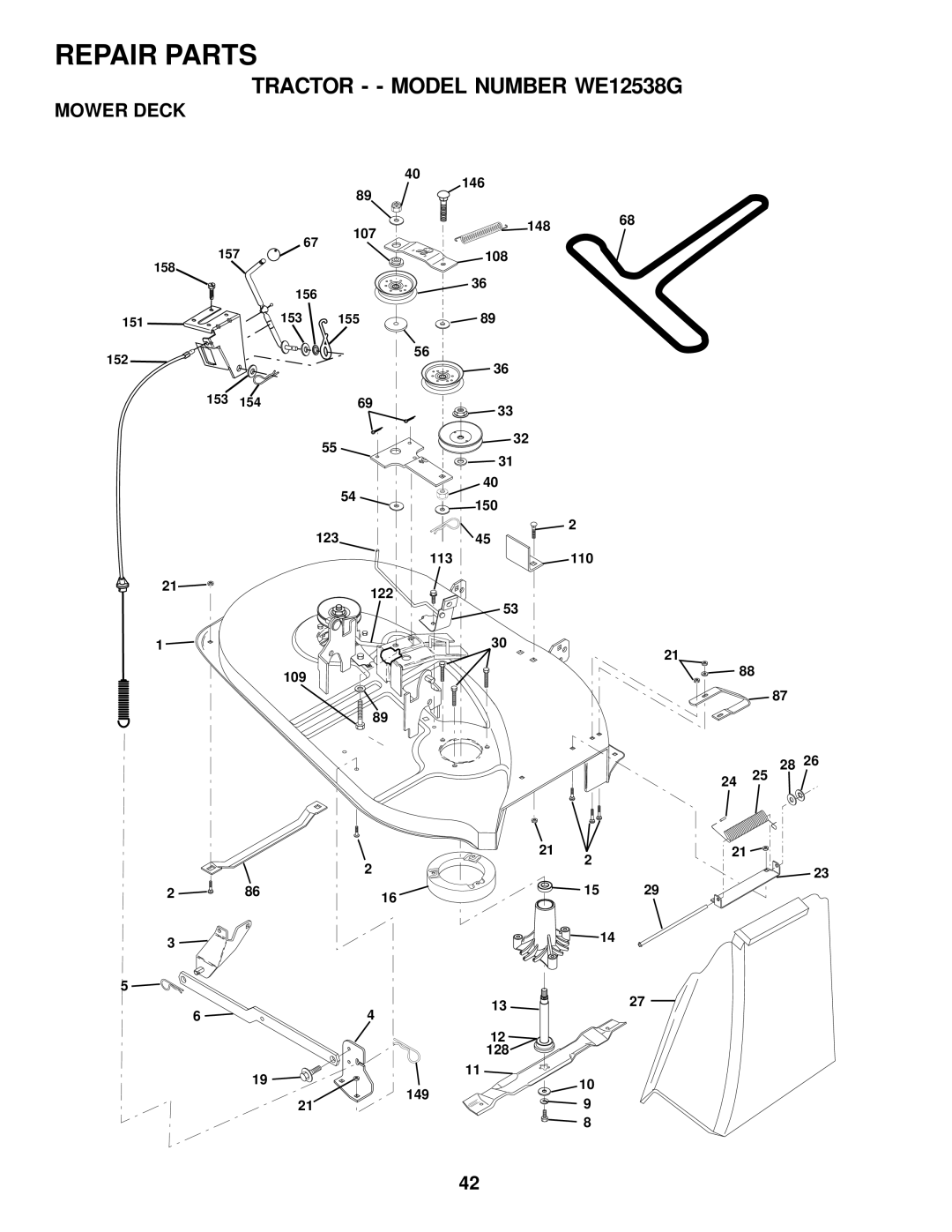 Weed Eater 171883 manual Mower Deck 