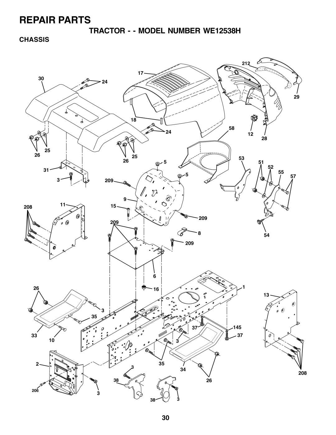 Weed Eater 176840 owner manual Chassis 