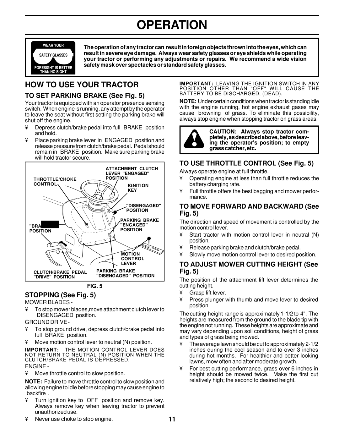 Weed Eater 177019 manual HOW to USE Your Tractor 