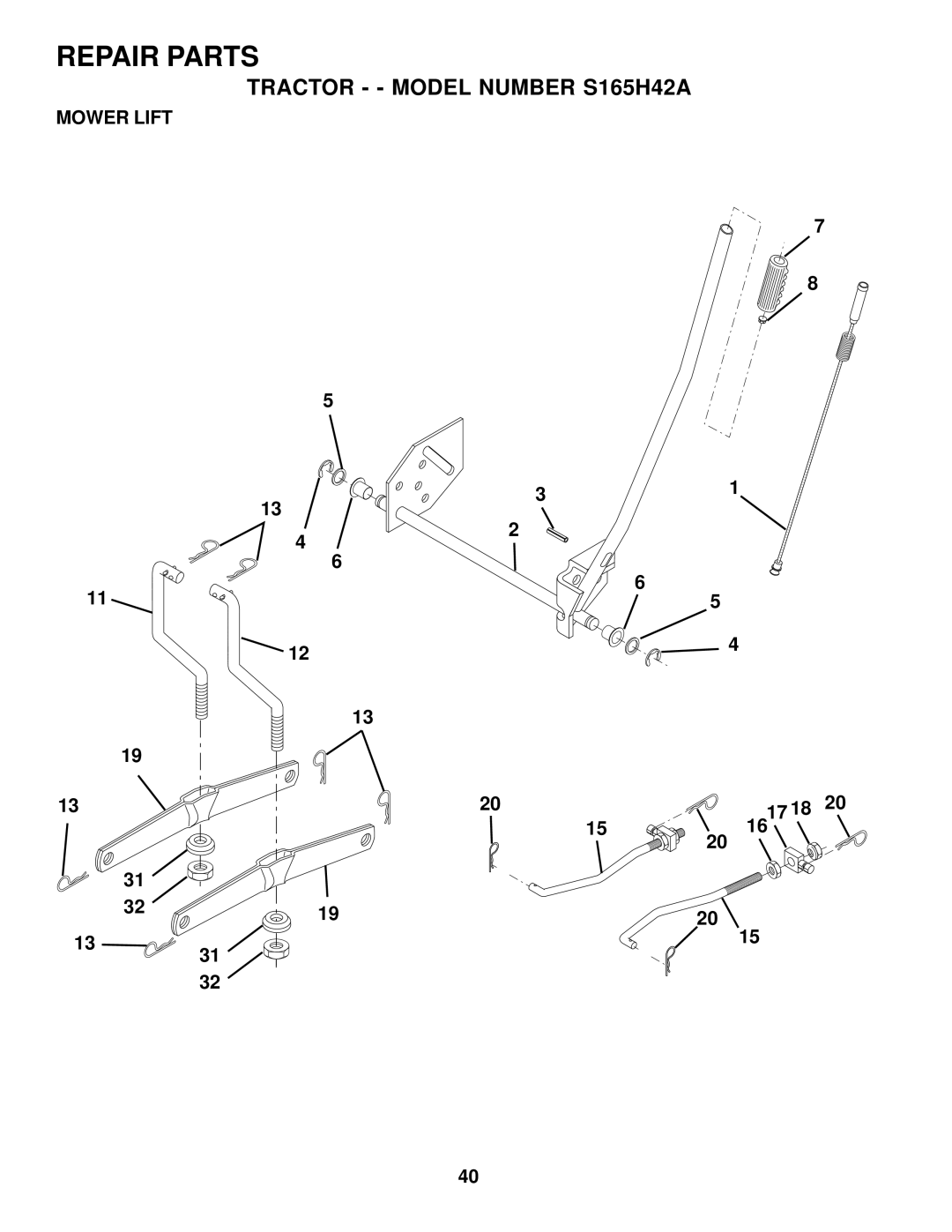 Weed Eater 177019 manual Mower Lift 