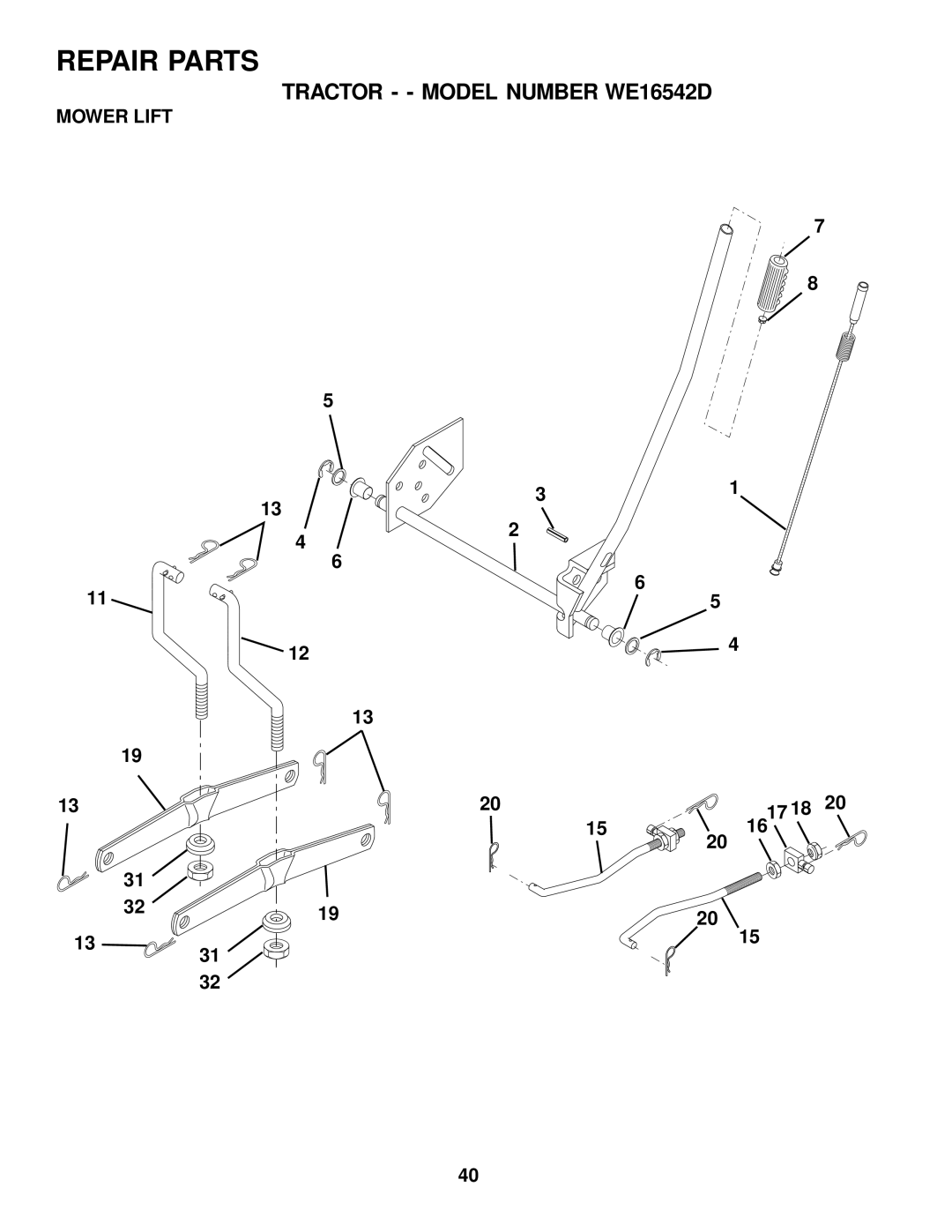 Weed Eater 177677 owner manual Mower Lift 