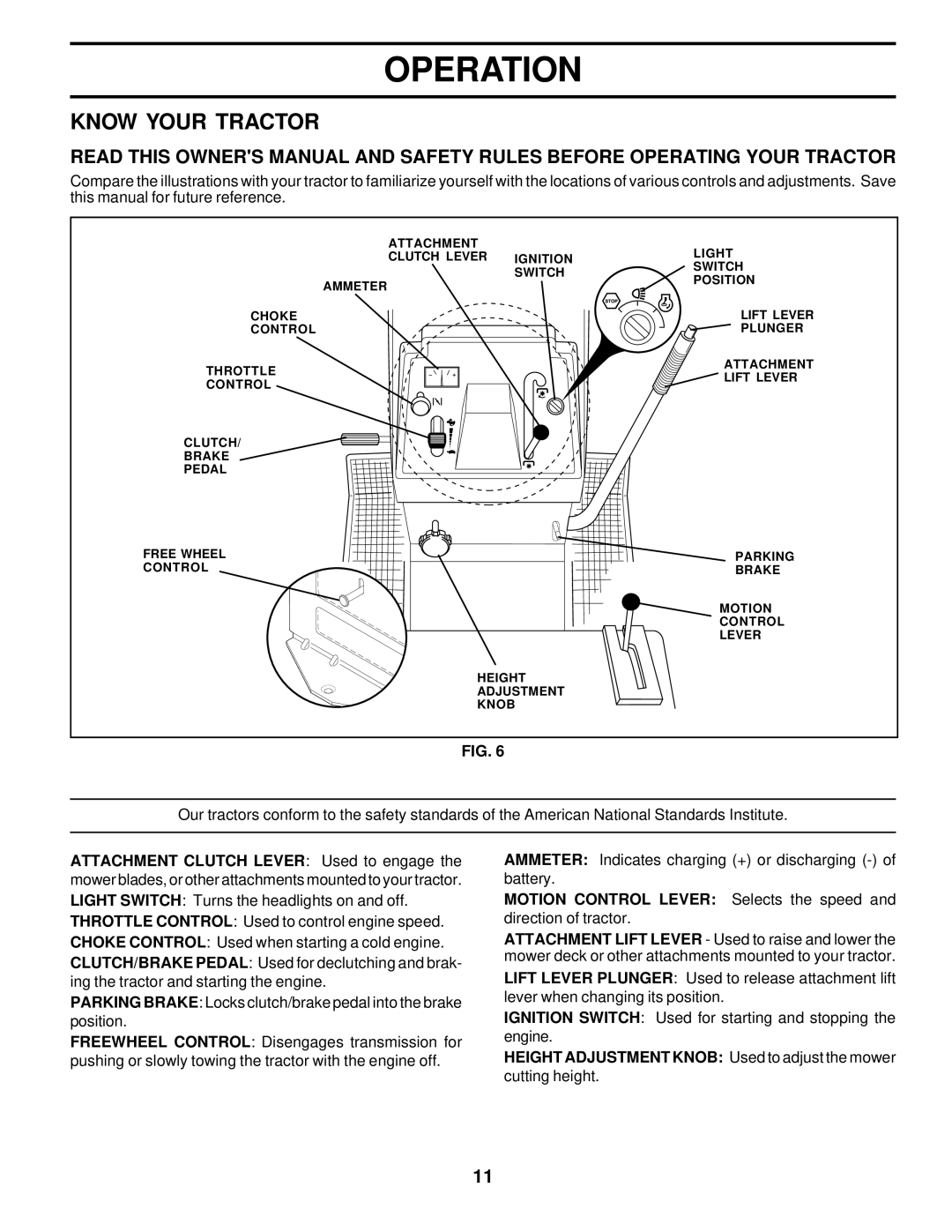 Weed Eater 178277 owner manual Know Your Tractor 