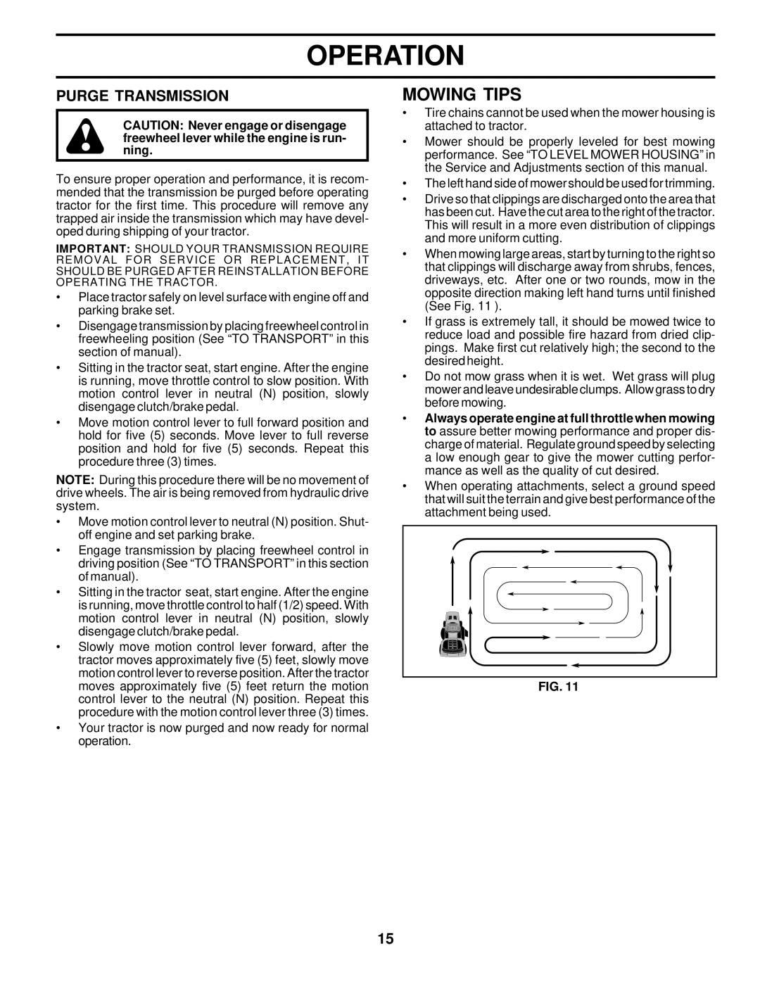 Weed Eater 178277 owner manual Mowing Tips, Purge Transmission 