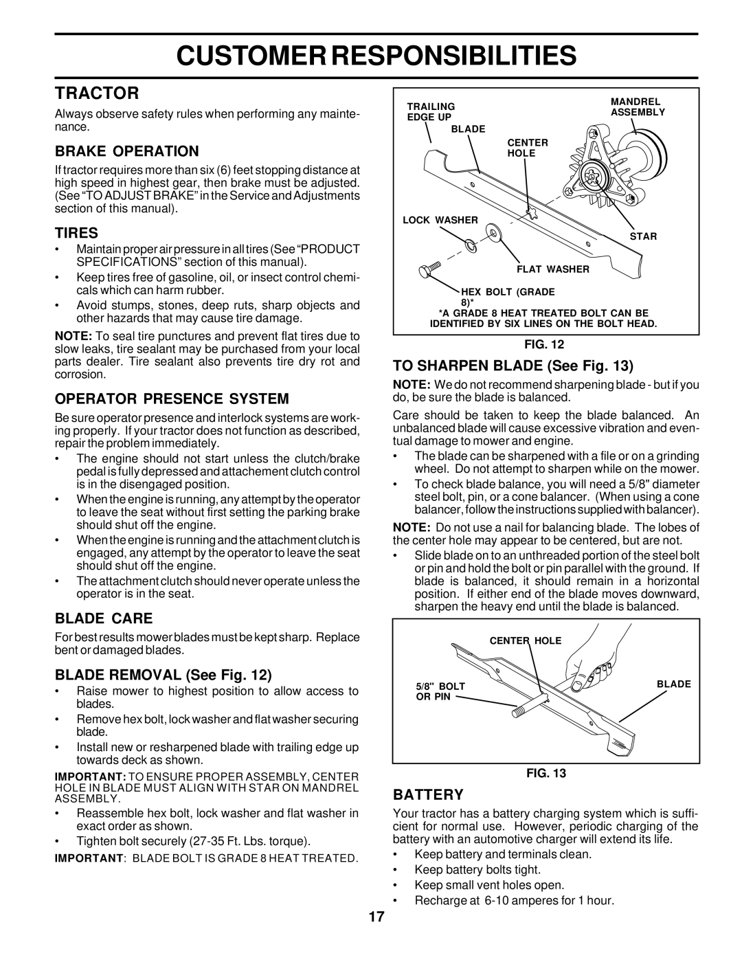 Weed Eater 178277 owner manual Tractor 